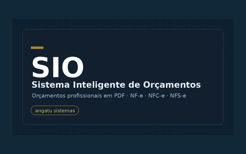 Tela do SIO, Plataforma de orçamentos em PDF da Angatu Sistemas.